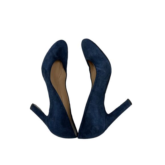 Diane von Furstenberg Pumps Womens 7 Classic Heels Navy Suede Round Toe DVF - Picture 5 of 9